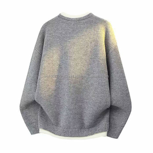 Camiseta de punto dos en uno para hombres y adolescentes, camiseta básica de moda, suéter cálido personalizable. - Product Image 3