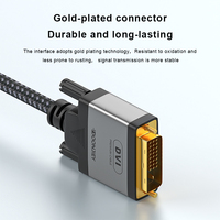 Câble USB-C DVI mâle-mâle en nylon plaqué or haute définition 4K 30Hz 2M, combinaison pour ordinateurs portables, moniteurs, projecteurs, HDTV