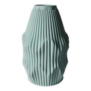 Vaso in Ceramica Alto e Scanalato, Design Verticale Moderno per Arredamento Soggiorno, Vaso per Fiori Decorativo - Product Image 2