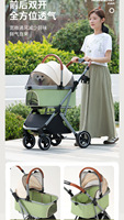 Poussette pour animaux de compagnie 2-en-1 détachable avec panier de transport, chariot léger pliable en aluminium pour chiens et chats de petite et moyenne taille