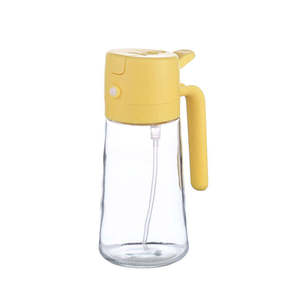 Bottiglia per Olio in Vetro Due-in-Uno con Apertura e Chiusura Automatica, Spray a Pressione per Cucina, Forno, Conservazione di Olio Commestibile e Olio d'Oliva - Product Image 2