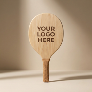 Set di Racchette da Spiaggia in Legno di Pioppo con Logo Personalizzato |   Manico in Sughero Ultra-Leggero FSC Sostenibile ed Ecologico, Regalo per Eventi e Sport all'Aperto - Product Image 6