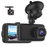 Caméra de tableau de bord de voiture OEM ODM Mini 3 pouces, double canal avant/arrière, DVR HD 1080P, grand angle 140°, capteur G, enregistrement en boucle, enregistreur vidéo