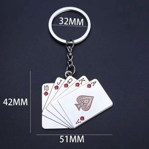 Llavero de Metal Creativo Tonghuashun con Diseño de Cartas de Póker, Regalo Promocional de la Suerte para Gameros - Product Image 2