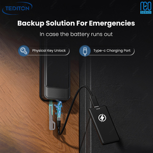 Corps de serrure à mortaise Tediton NEO 6085 pour porte intelligente à empreinte digitale, en alliage d'aluminium, serrure de porte intelligente numérique électronique à code, Wifi - Product Image 5
