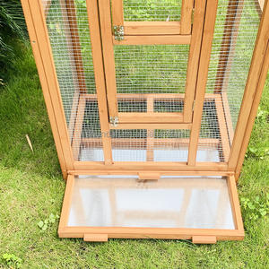 SDB002 <span class=keywords><strong>Volière</strong></span> en bois moderne de qualité assurée, mobilier d'extérieur pour animaux de compagnie, cages à oiseaux pour perruches avec support - Product Image 4