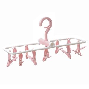 Caliente en línea Clip plegable ropa interior <span class=keywords><strong>bragas</strong></span> percha calcetines corbatas toallas <span class=keywords><strong>bufandas</strong></span> perchas de secado con 10 Clips perchas de plástico para ropa - Product Image 5