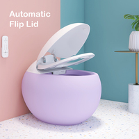 Articles sanitaires automatiques modernes sans réservoir Wc une pièce en forme d'oeuf avec contrôle intelligent Wifi toilette intelligente avec siège chauffant
