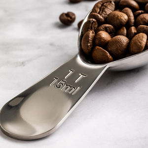 Juego de cucharas de metal y plata, <span class=keywords><strong>dos</strong></span> cucharas de mesa de 15ml y 30 ml, cuchara medidora de café de acero inoxidable, 2 juegos - Product Image 4