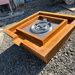 يتميز حريق الحديقة والمياه في الهواء الطلق Corten Steel Gas Waterfall Bowl Bowl - Product Image 3