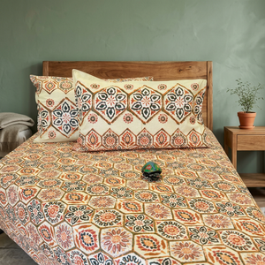 Parure de lit en coton imprimé de qualité supérieure, draps et taies d'oreiller 110x110 pour la maison et l'hôtel - Product Image 4