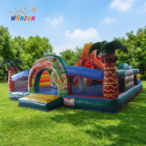 WINSUN Parque de Dinosaurios Inflable al Aire Libre, Castillo Inflable con Trampolín - Product Image 1
