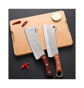 Bone Chopper Sharp Knife with Holster Sandalwood Handle Stainless Steel Popular Kitchen Knife Knives Wholesale