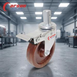 Ruedas giratorias de 5 pulgadas con anillo de sujeción de acero, resistentes a altas temperaturas (300°C), específicas para horno, con freno de bloqueo total, resistentes al desgaste y duraderas. - Product Image 2