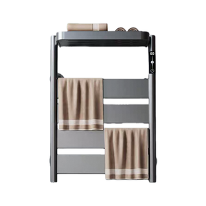 Radiateur de salle de bain moderne de luxe CN, pliable, rectangulaire, avec minuterie, mural, en acier inoxydable, <span class=keywords><strong>chauffe</strong></span>-serviettes chauffant, support doré - Product Image 4