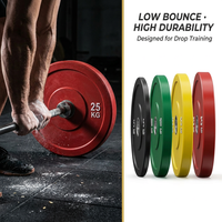 Plaques de poids colorées pour haltères, en acier, pour musculation et entraînement en salle de sport commerciale, 5-25 kg