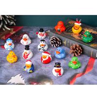 Calendrier de canards en caoutchouc de Noël en gros promotionnel jouet de bain canard en caoutchouc cadeaux de Noël créatifs