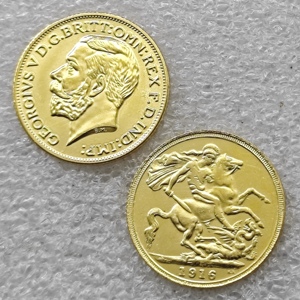Moneta commemorativa in stile antico del Regno Unito 1913-1919, 1 Sovereign - George V (Münze di Ottawa), Regali, Decorazione per la casa - Product Image 4