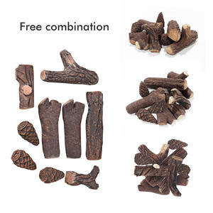 Juego de Leños de Cerámica Db para Chimenea, 9 Piezas, Leños para Chimenea de Gas, Estilo Rústico para Interiores y Exteriores - Product Image 4