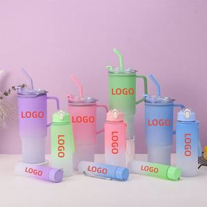 Set di 3 Borracce Sportive da 40 oz in Plastica con Design Motivazionale e Cannuccia per Bambini, Scuola e Sport - Articoli per Bere all'Ingrosso - Product Image 1
