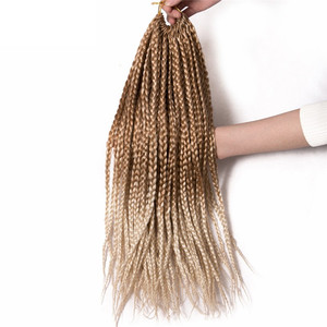 Crochet hộp Bím Tóc prelooped bảo vệ phong cách nhanh chóng dễ dàng Nhật Bản Sợi nhiệt độ thấp chống cháy Tóc tổng hợp duy nhất - Product Image 5