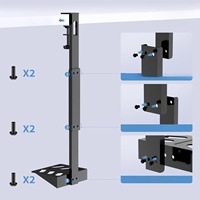 Chicon Casque de jeu et support de contrôleur Double Gamepad Hanger PS5 PS4 Xbox 360 Métal + Plastique Support mural flexible (Noir)