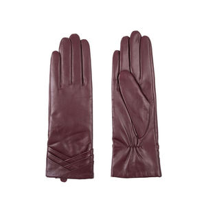 Nouveauté OEM, gants d'habillage de conduite en cuir pur rouge noir, gants d'habillage en cuir de mouton, gants d'hiver - Product Image 1