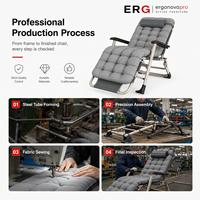 Ergonovapro Lit de repos pliant multi-positions réglable, transat de bureau portable, lit de camping, chaise de patio extérieur robuste