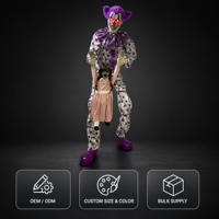 Clown d'Halloween grandeur nature, accessoires animés, corps mobile, animatronique, décoration de maison hantée, décoration de jardin, extérieur, OEM, sur mesure, vente en gros