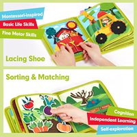 Livre de calme Montessori Sensory Polyester Farm sur le thème des animaux pour l'apprentissage précoce des jouets éducatifs pour les 3 + ans