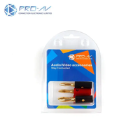 Connecteur banane 4mm noir rouge plaqué or Terminal isolé Haut-parleur Fiche banane Jack