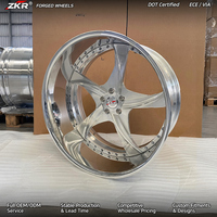 Jantes ZKR personnalisées PCD 2 pièces forgées, finition brossée chromée, 20, 22, 24, 26 pouces, 5x115, 5x120.7 pour Camaro, Chevelle SS, Nova, Impala