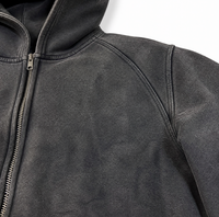 Sweat-shirt à capuche zippé intégral en molleton bouclé épais 450 GSM, délavé aux enzymes, coupe décontractée, streetwear pour homme, vente en gros
