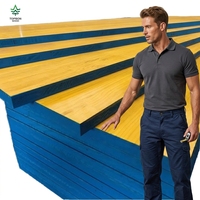 Panneau de coffrage en bois imperméable E0 21/27 mm, contreplaqué de pin jaune à trois couches pour la construction en béton