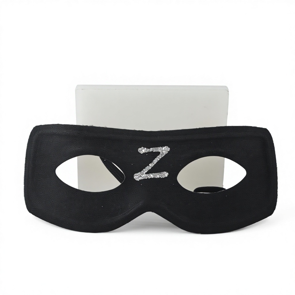 Maschera nera Zorro con la parola "z"