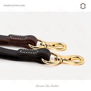 लक्जरी वास्तविक चमड़े की सेवा कुत्ते ने मजबूत पट्टा प्रशिक्षण पालतू पालतू जानवरों के कॉलर्स को लीश - Product Image 6