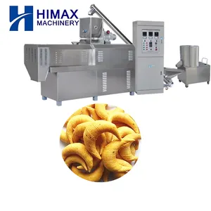 Stainless Steel Twin Screw Fried Puffed Corn Chips Food Bugles Snack Making Machines Frying Pellet Snack Food Processing Machine