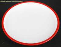 Assiette en mélamine à bord épais de couleur rouge et blanche, vaisselle en plastique de style occidental, vaisselle en plastique imitation céramique, assiette à dîner en gros