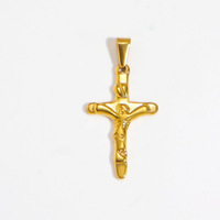 Olivia Trendy 18K PVD Gold Jesus Cross Plug Charm Acero inoxidable Hombres Mujeres Botas de bicicleta Colgante de moda para la fabricación de joyas