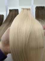 Extensions de cheveux humains en trame plate volume qualité salon, couleur Balayage, double tirage, pour la vente en gros