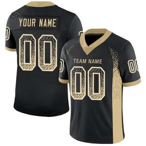 Custom <b>Black</b> Vegas Gold-<b>White</b> Drift Fashion Mesh Authentic <b>Football</b> Jersey - Product Image 1
