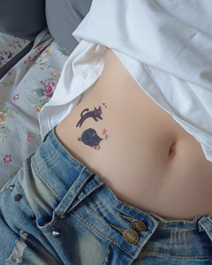 60*90mm nouvelle technologie instantanément sans eau chat dessin animé coeur coloré presse sur secondes autocollant de tatouage pour animaux de compagnie - Product Image 6