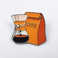 Vente flash : Badges 'Coffee Time', 'Bread', 'Coffee Beans', 'Coffee Machine', 'Grinder' en émail et métal pour sac à dos, chapeau, revers et broches