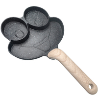 Poêle à petit-déjeuner multifonction antiadhésive en aluminium moulé sous pression en forme de grenouille à 3 trous avec anneaux à œufs et mini-crêpière