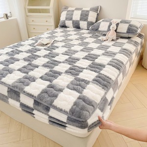 Thick Quilted Winter Coral Fleece Mattress Cover <b>Single</b> Piece - Product Image 6