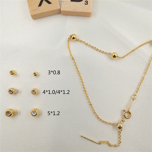 Crimp Beads 18K chapado en oro Circular de silicona cuentas ajustables separadas <span class=keywords><strong>act</strong></span>úa como fijador para la fabricación de joyas - Product Image 2