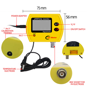 ऑनलाइन पीएच और अस्थायी मॉनिटर डिजिटल पीएच मीटर इलेक्ट्रोड विश्लेषक Acidimeter मछलीघर हीड्रोपोनिक्स पीने पानी की गुणवत्ता की निगरानी - Product Image 4