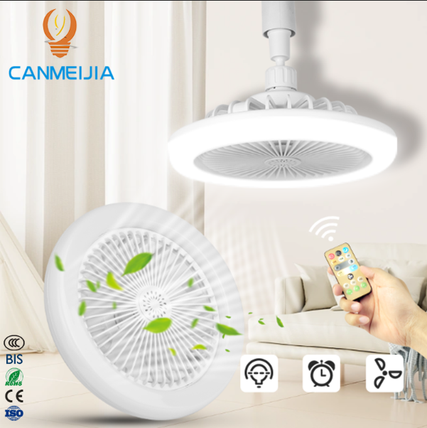 Ventiladores de techo con luces Led, control remoto para dormitorio, ventilador de techo invisible regulable con luz/ventilador de iluminación/bombilla de ventilador