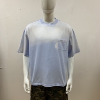 T-shirt Hip Hop pour Homme, en Coton, avec Poche Poitrine, Personnalisé, Délavé à l'Acide, Effet Vieilli, Style Vintage Rétro, Surdimensionné, Effet Délavé par le Soleil