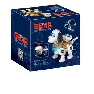 Bonito Design Transparente Cão Elétrico Brinquedo com Engrenagem Inteligente Inovação Andando Robô Brinquedo com Luz e Som Elétrico Animais De Estimação - Product Image 5